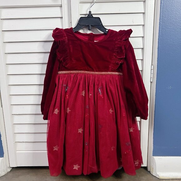 JoJo maman bebe Christmas 🎄Red Cherry Sequin Party Dress Girls 18-24months -NEW - Picture 2 of 7